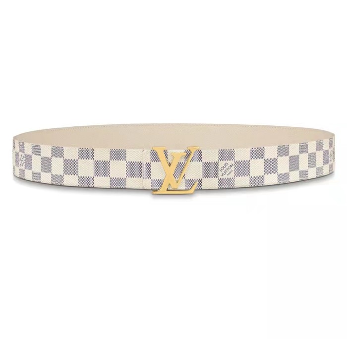 Louis Vuitton Fashion Cowhide Belt Women's Beige Width 4cm