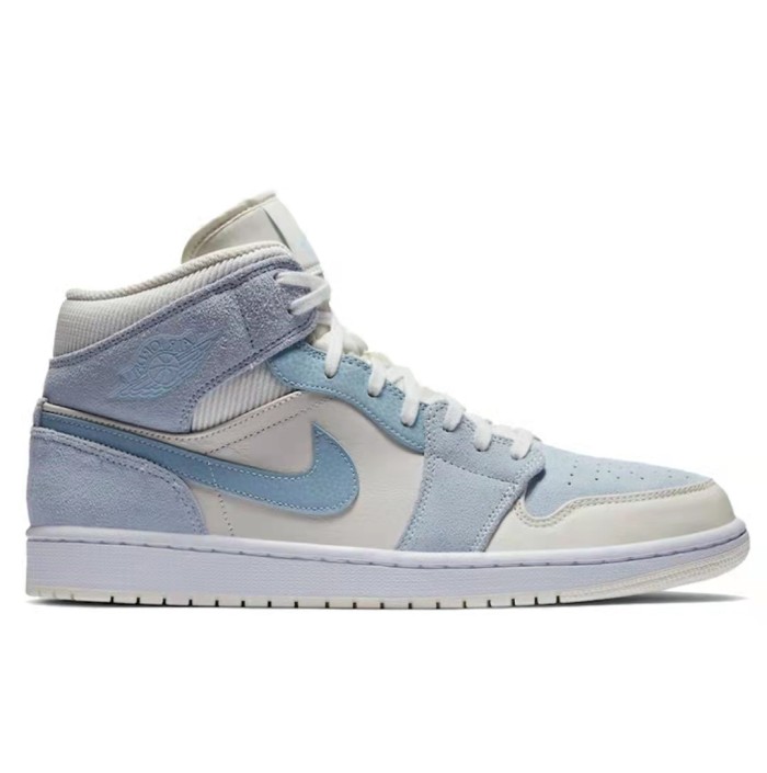 Air Jordan1Mid Gray and Blue Unisex