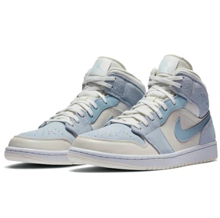 Air Jordan1Mid Gray and Blue Unisex