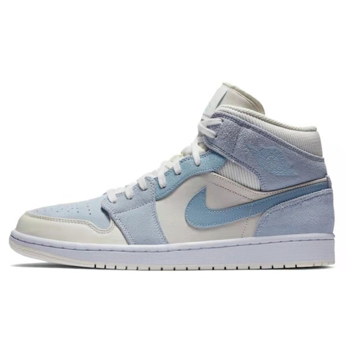 Air Jordan1Mid Gray and Blue Unisex
