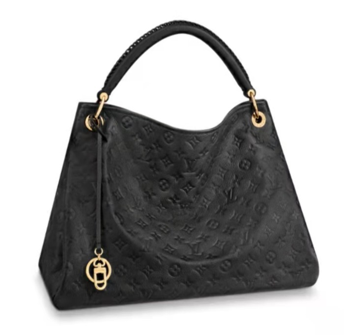 LOUIS VUITTON Artsy MM embossed leather handbag women's black