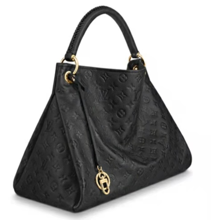 LOUIS VUITTON Artsy MM embossed leather handbag women's black