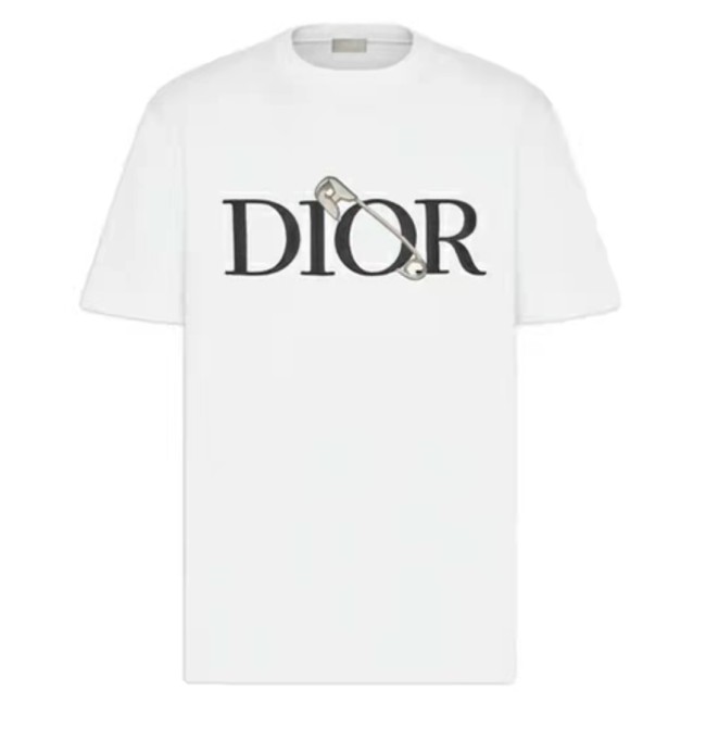 DIOR Knitted Round Neck Short Sleeve T-Shirt Men's White