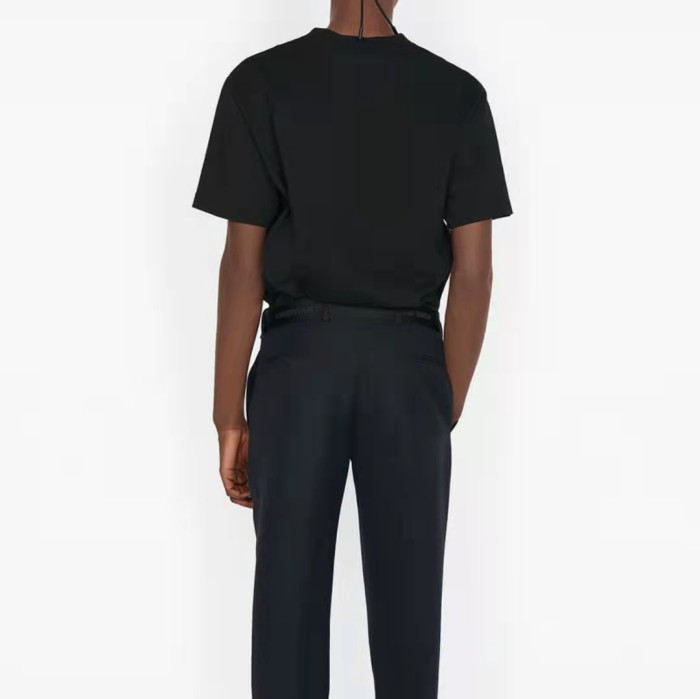 DIOR And Shawn Gradient Letter Logo Print Short Sleeve T-Shirt Men's Black