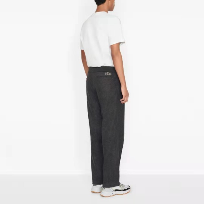 DIOR Knitted Round Neck Short Sleeve T-Shirt Men's White