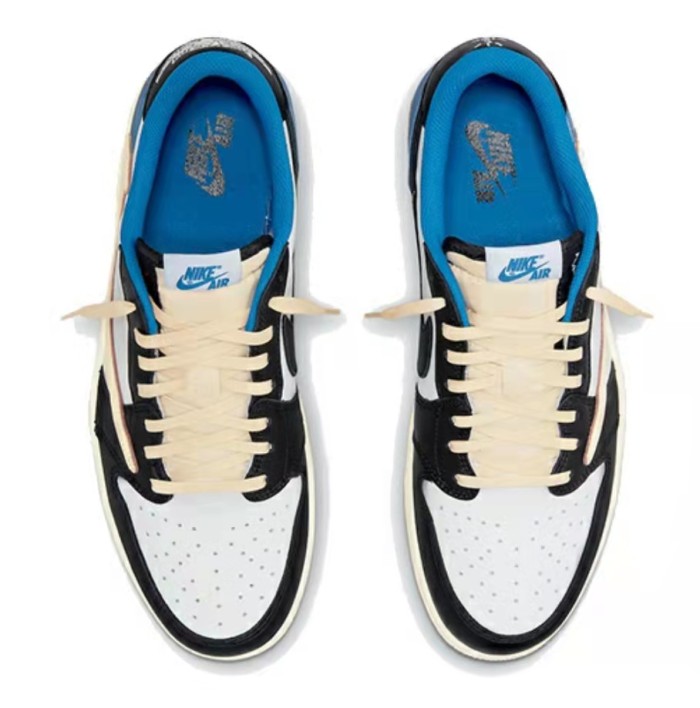 Air Jordan1Low OG SP Tripartite Joint White Blue Black Lightning Barb