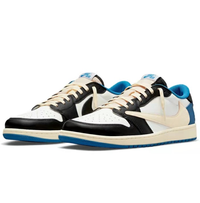 Air Jordan1Low OG SP Tripartite Joint White Blue Black Lightning Barb