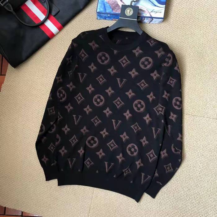 LV Presbyopia Gradient Round Neck Long Sleeve Men's Black