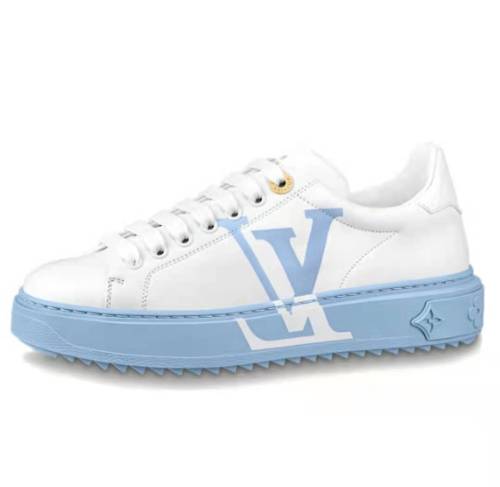 Louis Vuitton Time Out Calfskin Sneakers Blue Ladies