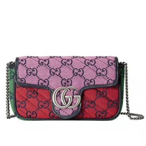 Gucci GG Marmont Multicolor Silver Super Mini Women