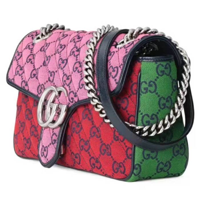Gucci GG Marmont Multicolor Silver Label Logo