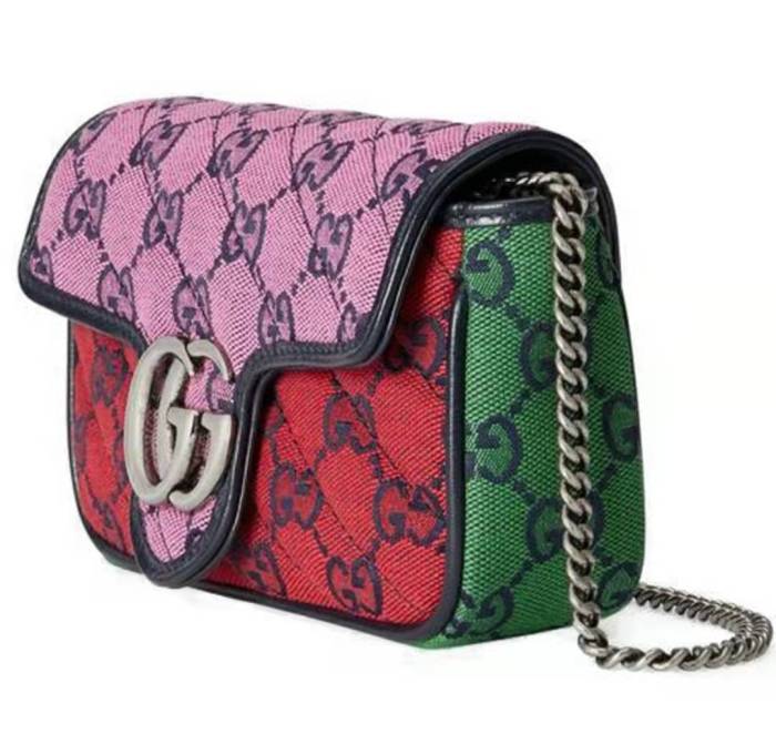Gucci GG Marmont Multicolor Silver Super Mini Women