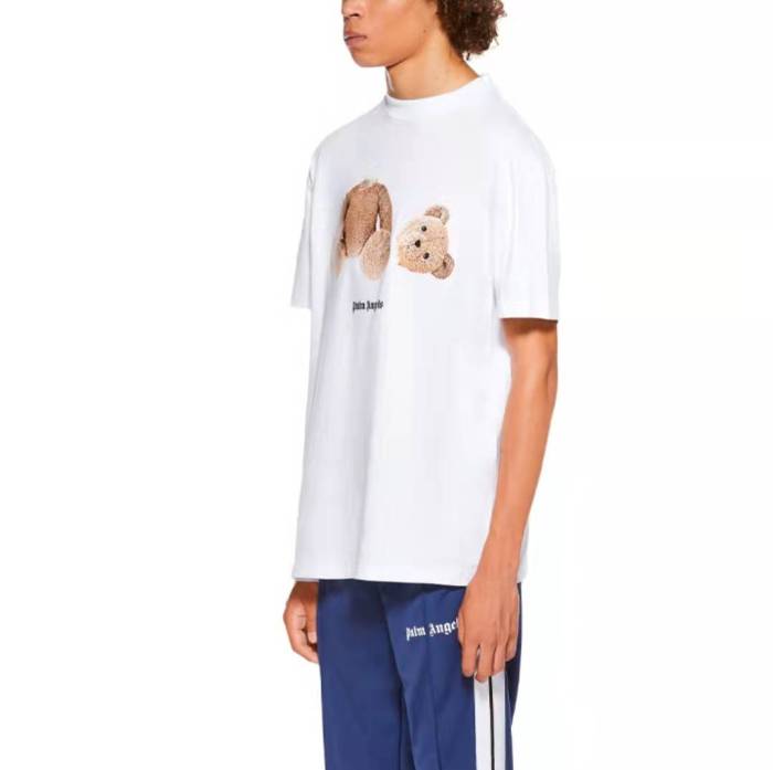 PALM ANGELS GULF BEAR PRINT COTTON LOOSE CREW NECK