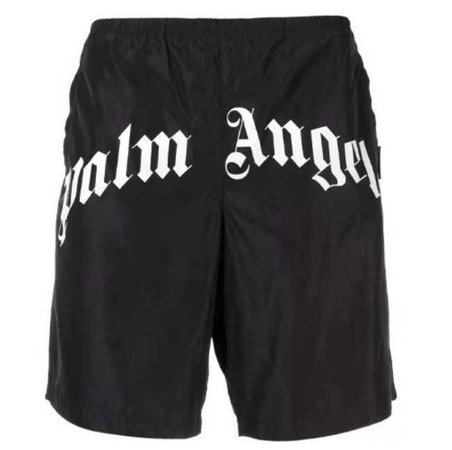 PALM ANGELS Print Pocket Loose Five Point Shorts Men's Black