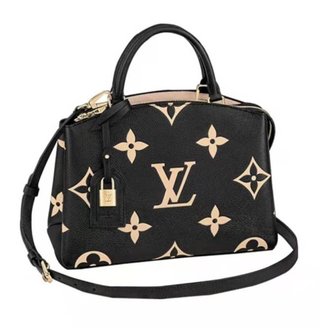 LOUIS VUITTON Petit Palais Two Tone Embossed Grain Leather One Shoulder Ladies