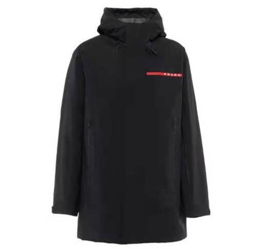 PRADA Windproof Solid Color Hooded Long Sleeve