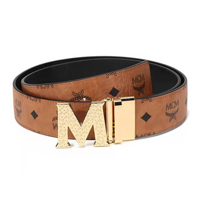 MCM w/Leather Buckle Reversible Belt