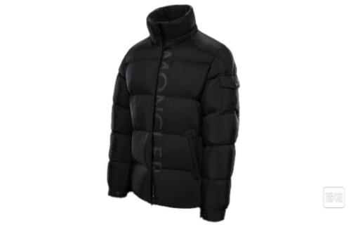 men's short pure black down jacket