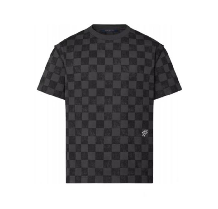 LOUIS VUITTON FW21 Checkerboard Short Sleeve T-Shirt Men's Black