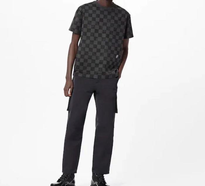 LOUIS VUITTON FW21 Checkerboard Short Sleeve T-Shirt Men's Black