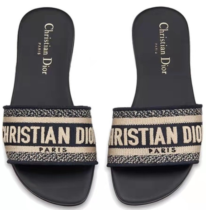DIOR Christian Embroidered Women's Slippers1