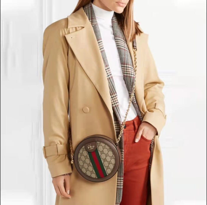 Gucci Ophidia Presbyopia Logo Striped Webbing Canvas and Leather Tote Bag