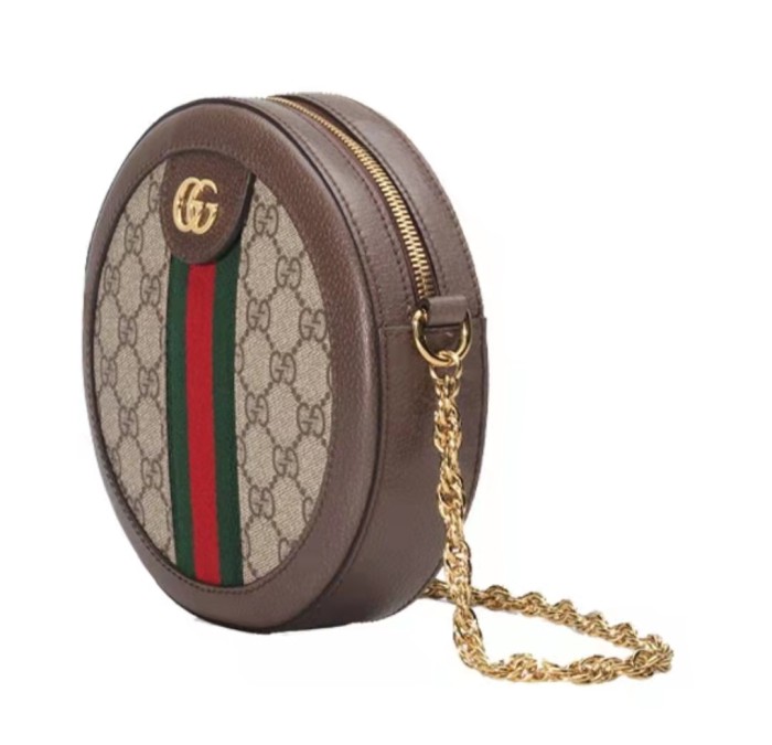 Gucci Ophidia Presbyopia Logo Striped Webbing Canvas and Leather Tote Bag