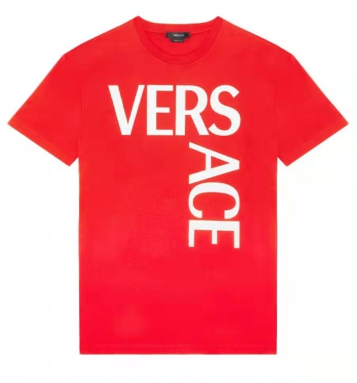 VERSACE FW21 Logo Letter Print Crew Neck Short Sleeves