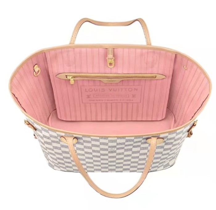 LOUIS VUITTON Neverfull tote bag checkerboard all-match commuter portable shoulder bag women's