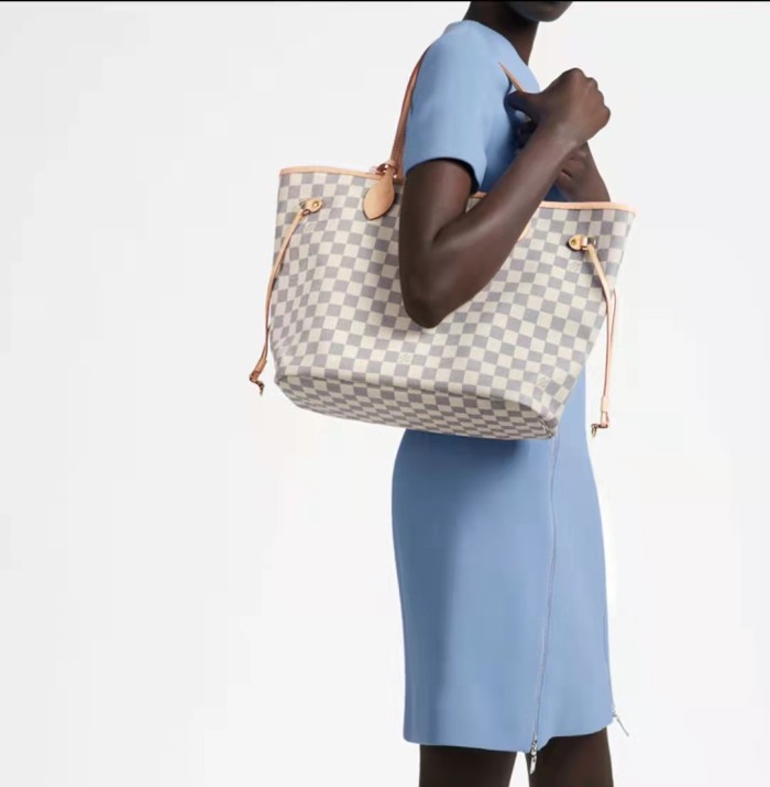 LOUIS VUITTON Neverfull Tote Bag Checkerboard Hand Shoulder Bag Women's