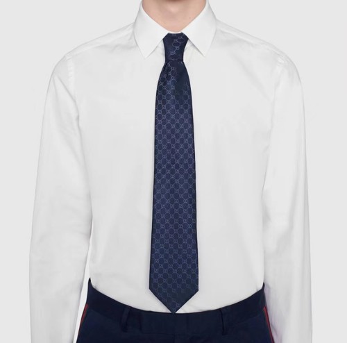 Gucci GG Pattern Tie Men's Navy Blue