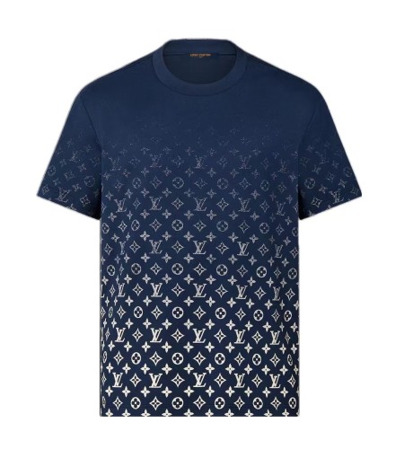 LOUIS VUITTON SS22 Monogram round neck gradient full print short-sleeved T-shirt men's blue