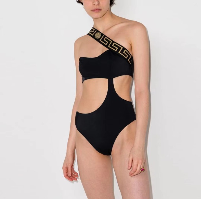 VERSACE FW21 Cutout Detail One Piece Swimsuit Women's Black