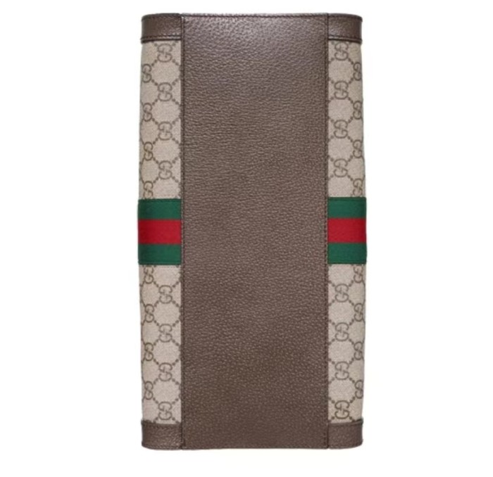 Gucci Ophidia Old Flower Logo Striped Webbing Canvas and Leather Tote Bag Shoulder Crossbody Handbag Medium Unisex