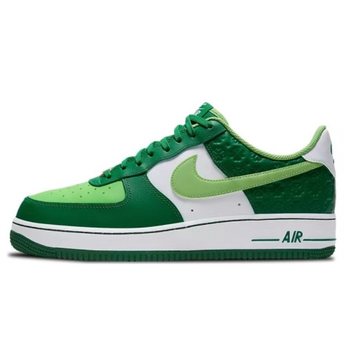 Nike Air Force1  St.Patrick'sDay  white and green St. Patrick's Day clover for men and women