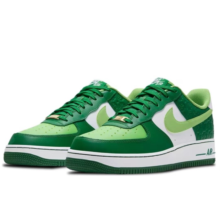 Nike Air Force1  St.Patrick'sDay  white and green St. Patrick's Day clover for men and women