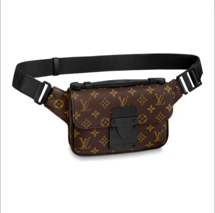 LOUIS VUITTON S LOCK Coated Canvas Classic Presbyopia Shoulder Bag Waist Bag Chest Bag Men's Brown