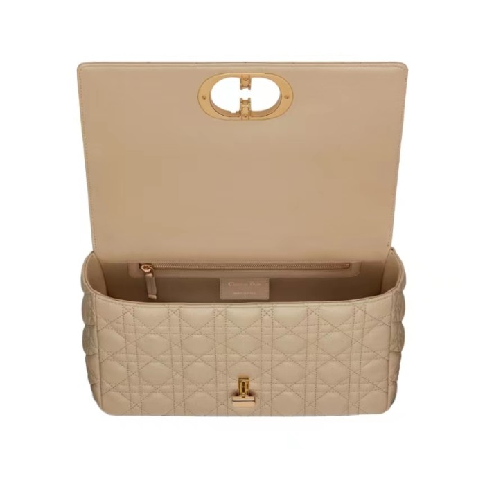 DIOR Dior Caro calfskin one-shoulder messenger bag large women's beige