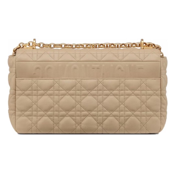 DIOR Dior Caro calfskin one-shoulder messenger bag large women's beige