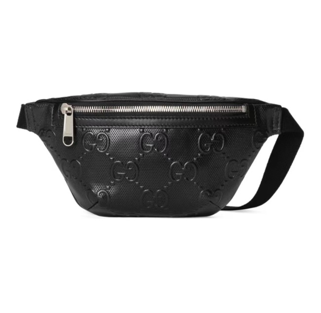 Gucci Presbyopic Logo Embossed Leather Belt Bag Chest Bag Shoulder Crossbody Bag