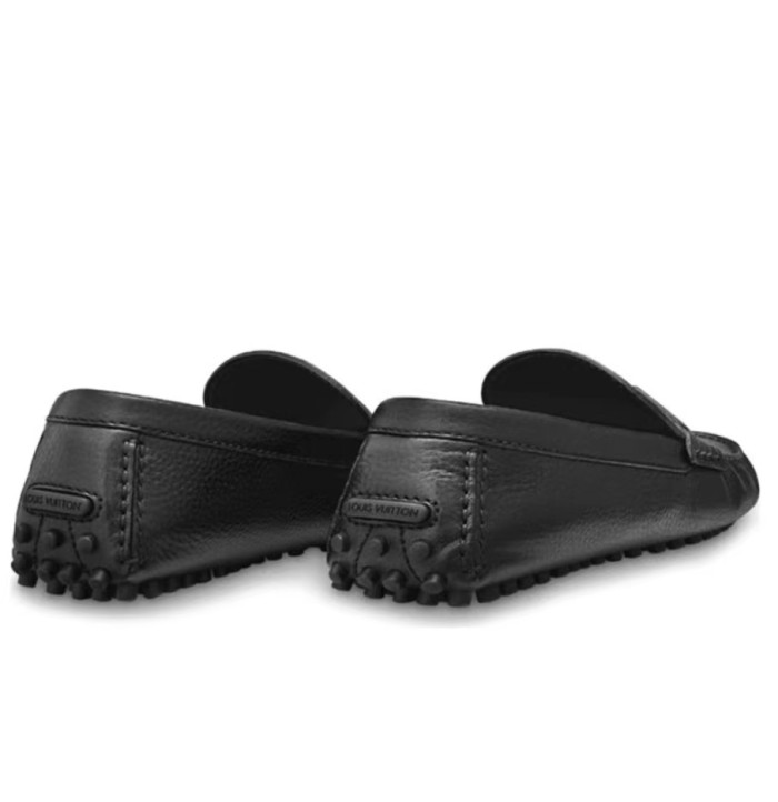 Louis Vuitton Hockenheim Grained Calfskin Loafers Black