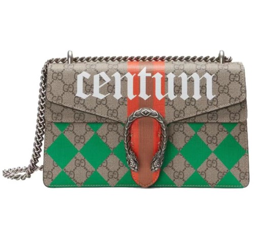 Gucci Dionysus Dionysus Tiger Head Buckle Old Flower Logo Colorful Geometric Print