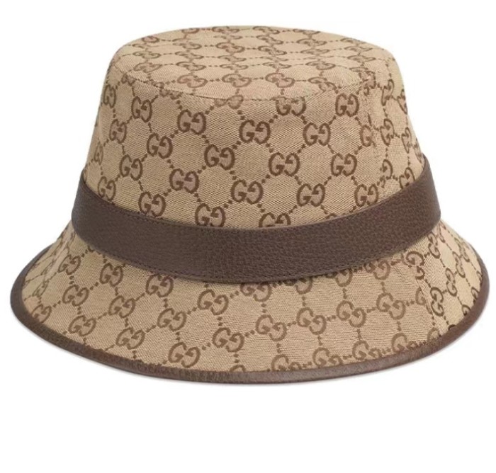 GUCCI Logo Patchwork Canvas Bucket Hat