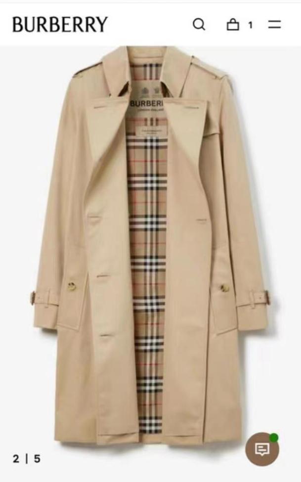 Burberry solid color belted double-breasted mid-length trench coat women's honey color