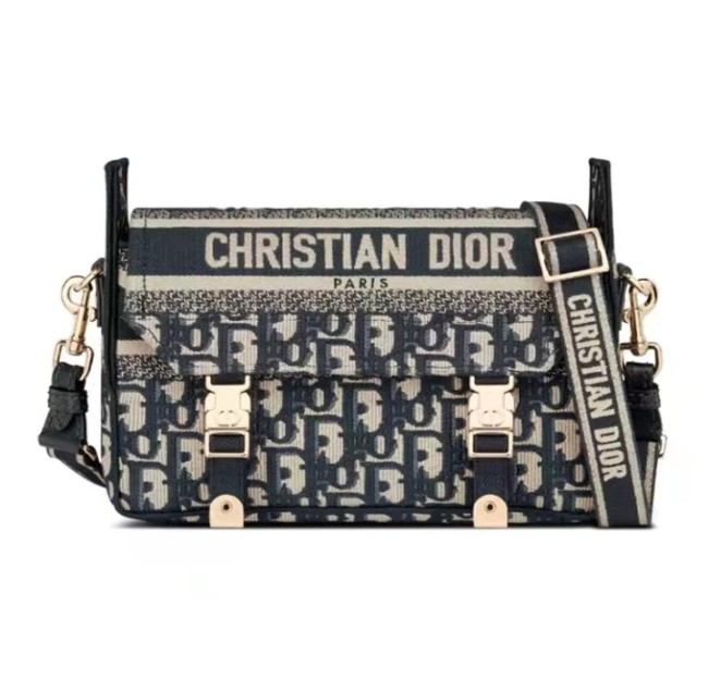 Dior DiorCamp classic Presbyterian embroidery full print detachable adjustable shoulder strap, canvas, messenger bag messenger bag single shoulder messenger bag, small, women's, black