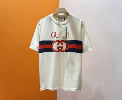 Gucci Interlocking Double G Stripe Polo Shirt Ivory