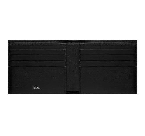 Dior Oblique embroidered leather wallet for men and women