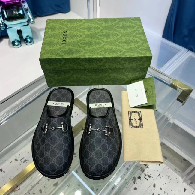 Gucci black slippers for men