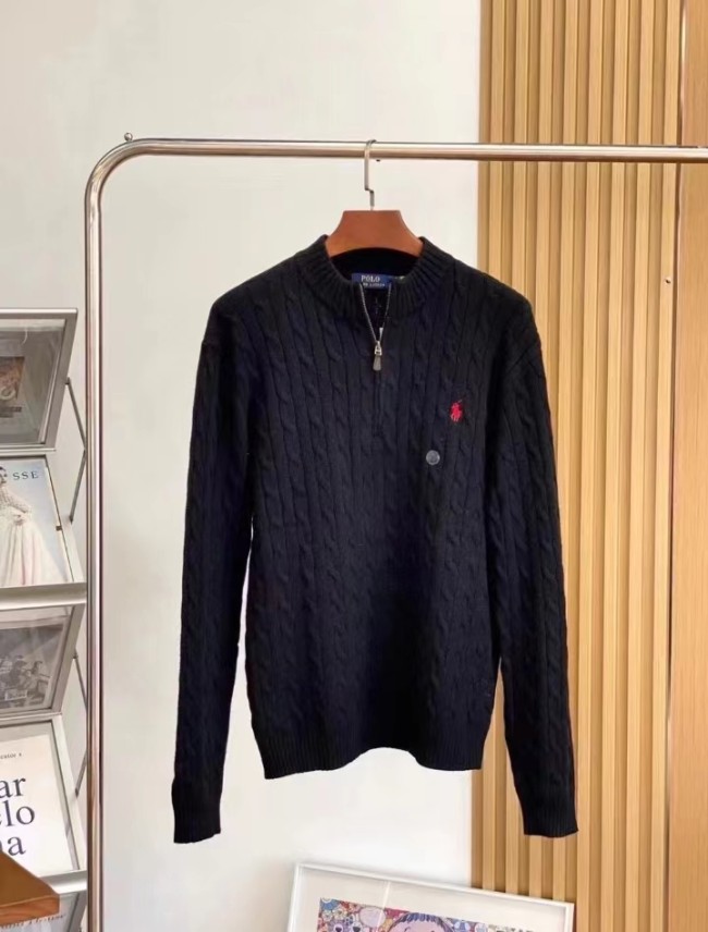 Polo Ralph Lauren Solid Color Logo Embroidered Cable Neck Round Neck Sweater Men's