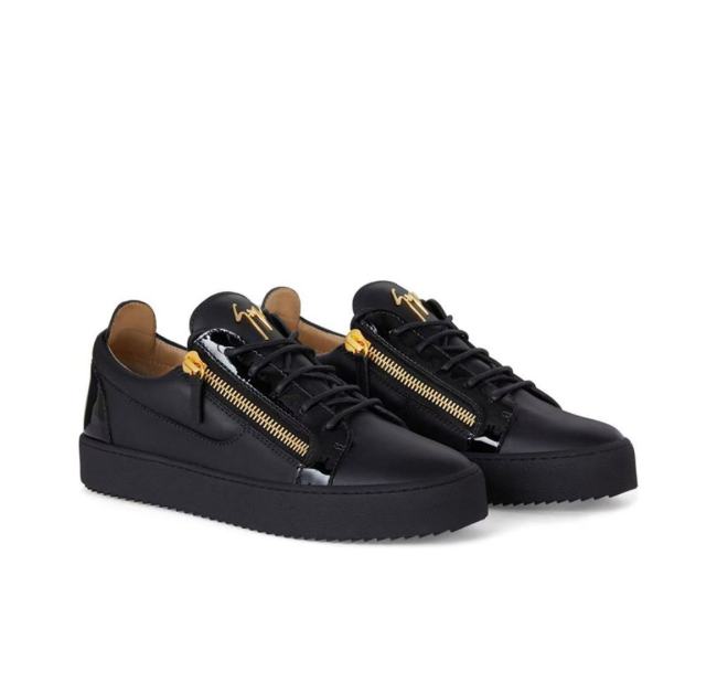 Giuseppe Zanotti/GZ Frankie metal zipper low-top fashion sneakers men's black
